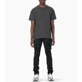 Purple Brand Low Rise Skinny Jean (Black Oil Spill) P001-BOP