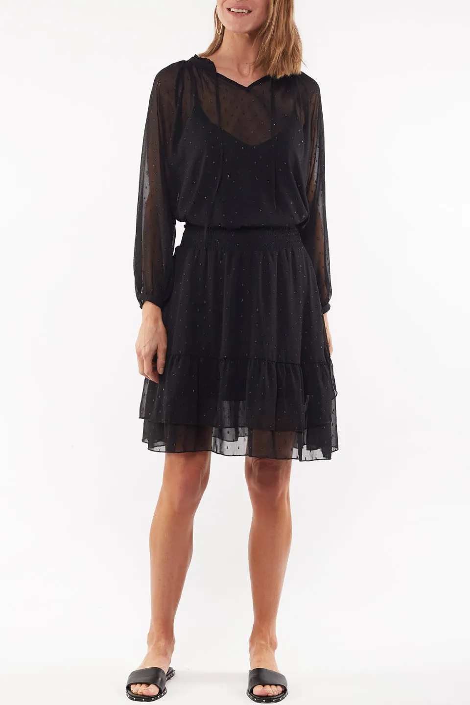 Rhodes Black Tiered Skirt