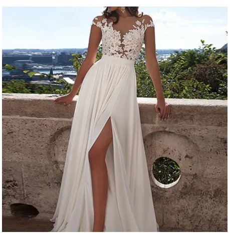 See through wedding dresses Sexy lace prom dresses Beach wedding gown Prom dresses sexy prom dresses