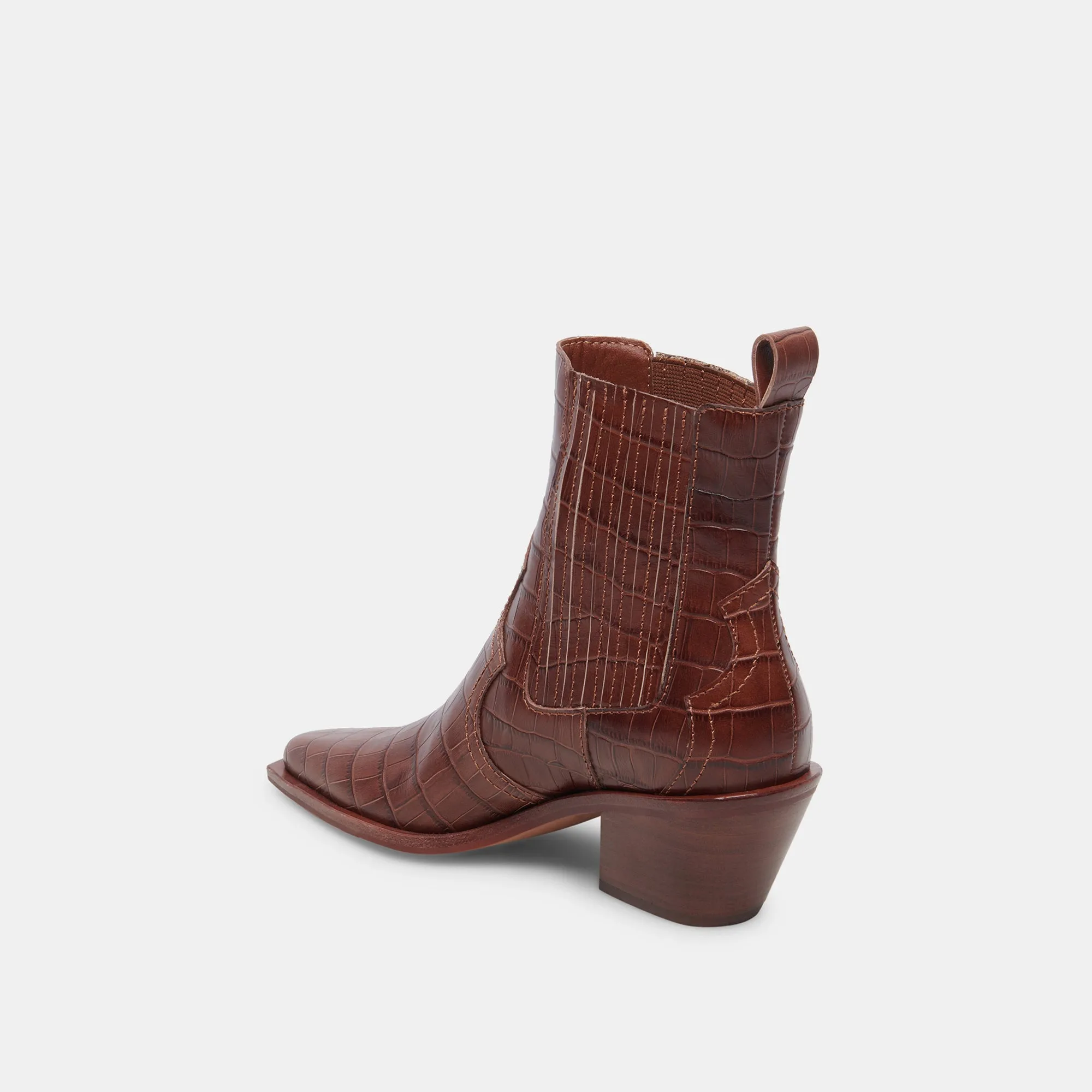 SENNA BOOTIES WALNUT EMBOSSED LEATHER