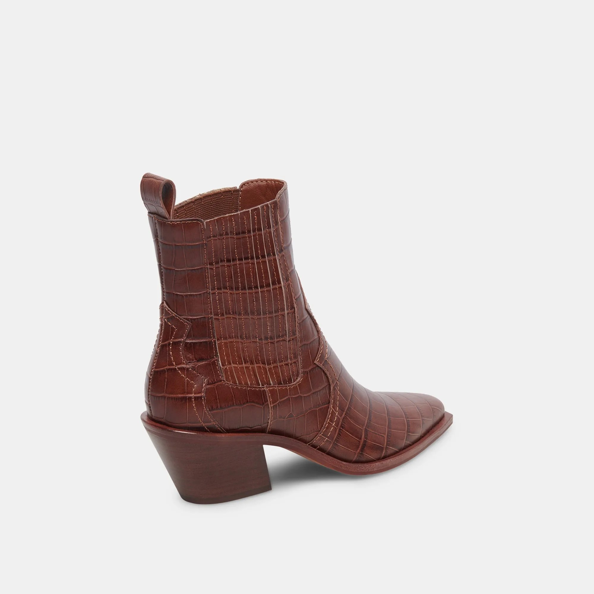 SENNA BOOTIES WALNUT EMBOSSED LEATHER