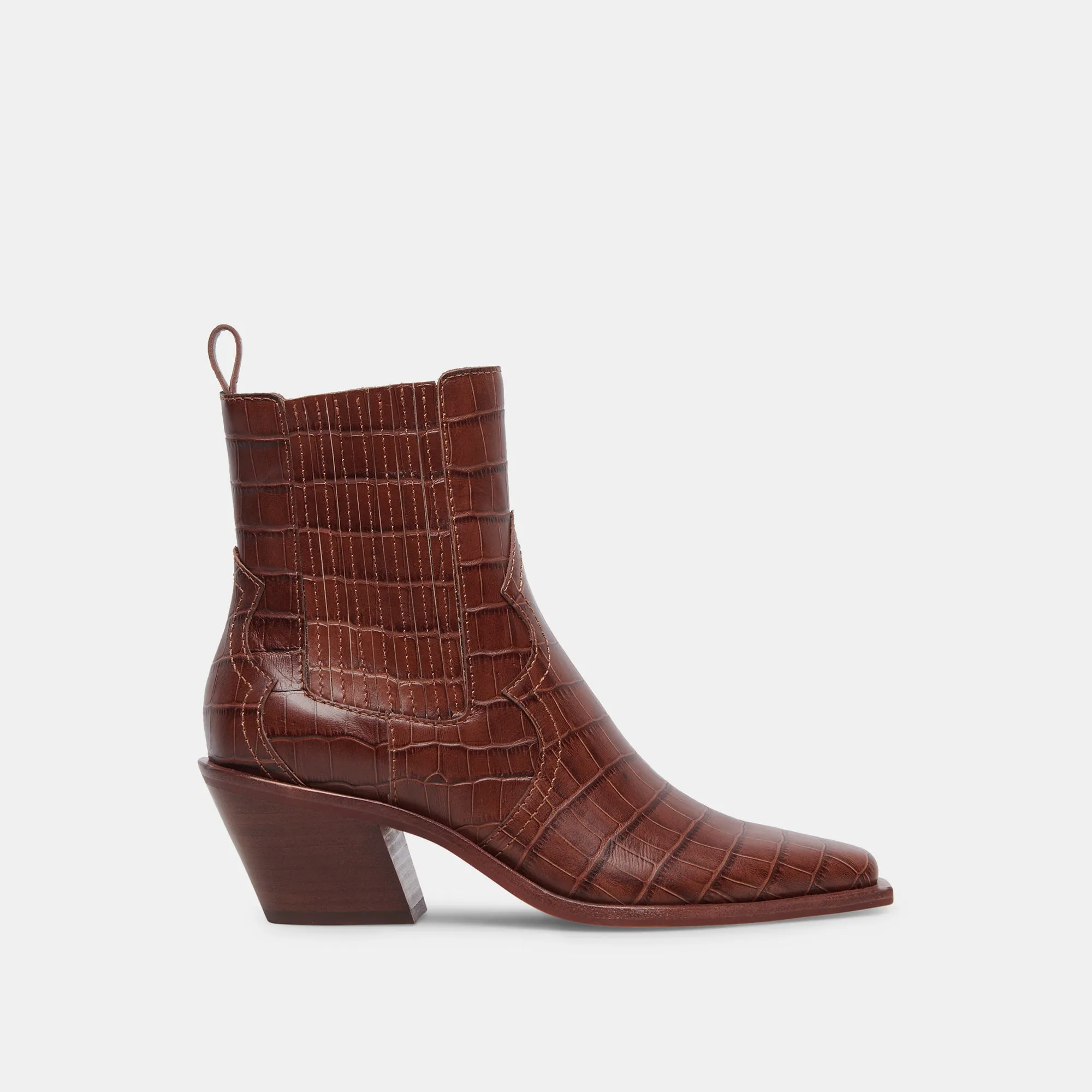 SENNA BOOTIES WALNUT EMBOSSED LEATHER