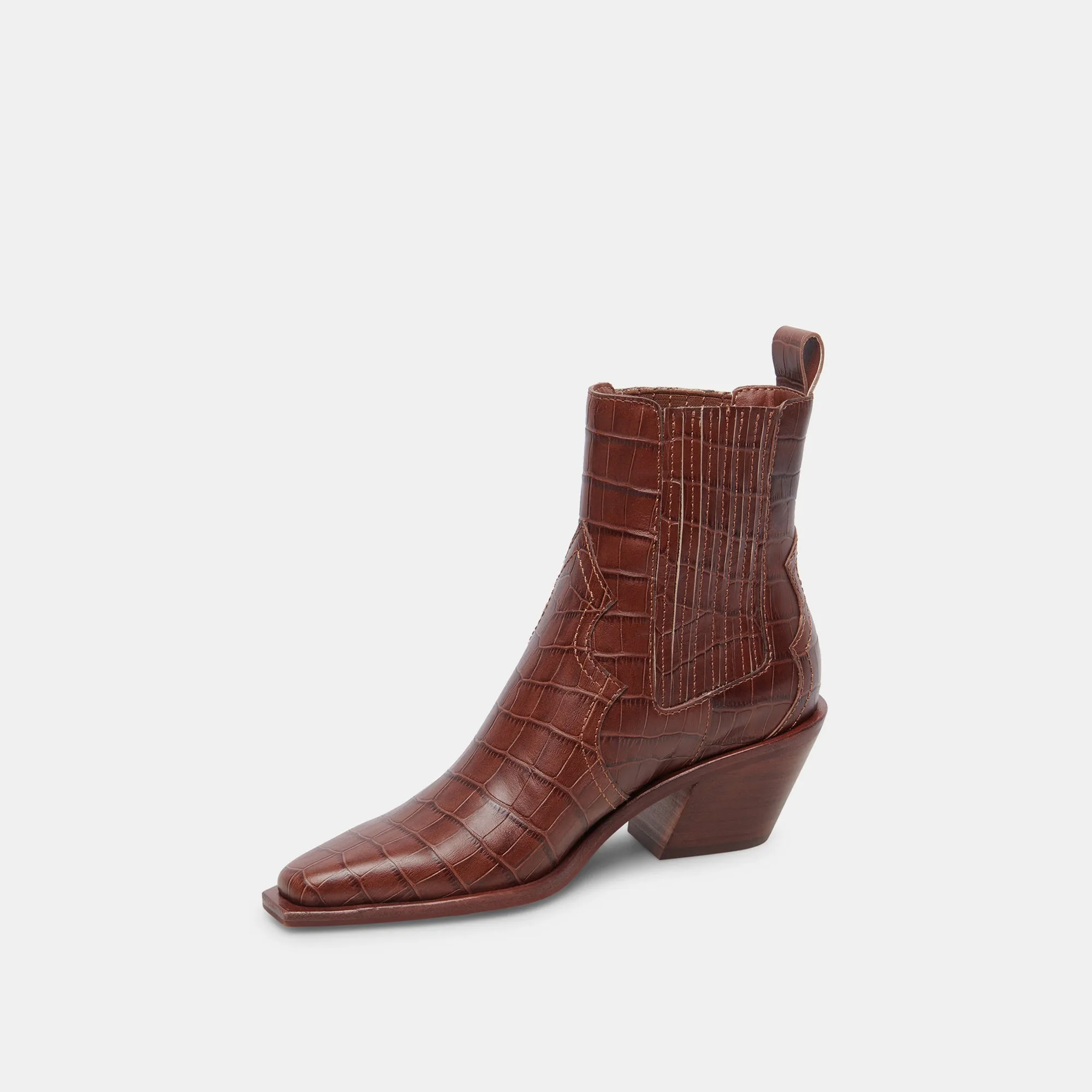 SENNA BOOTIES WALNUT EMBOSSED LEATHER