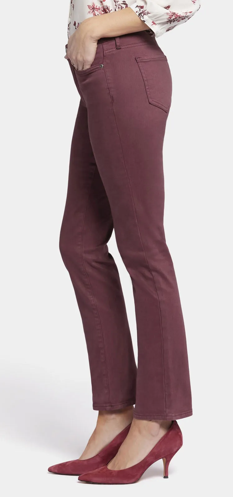 Sheri Slim Jeans Donkerrood Gekleurde Denim | Dark Cherry