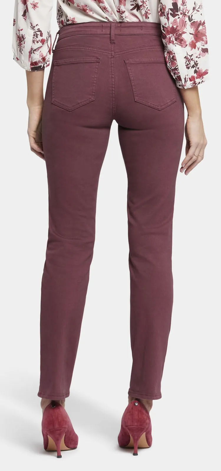 Sheri Slim Jeans Donkerrood Gekleurde Denim | Dark Cherry