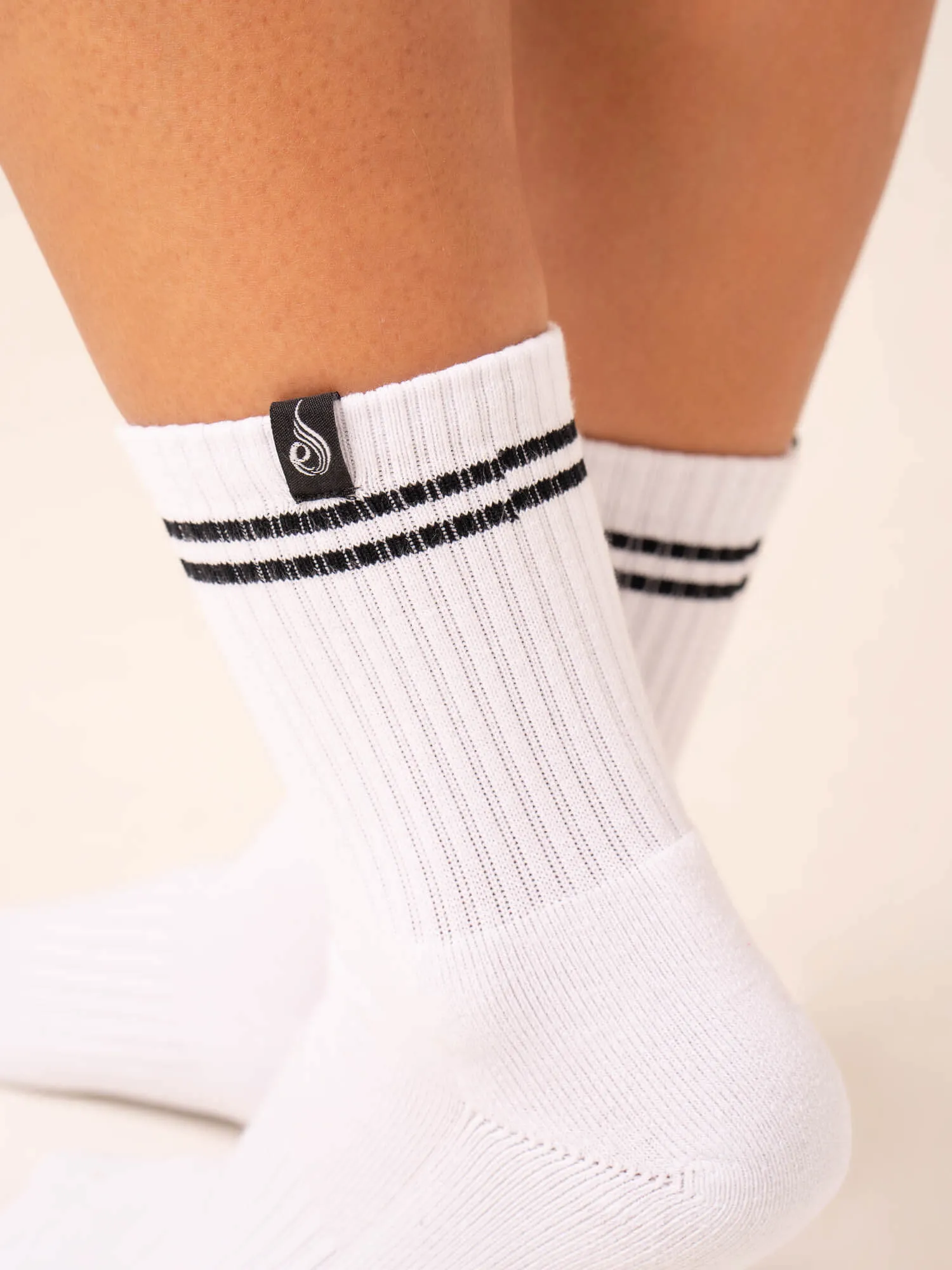 Stripe Crew Socks - White/Green