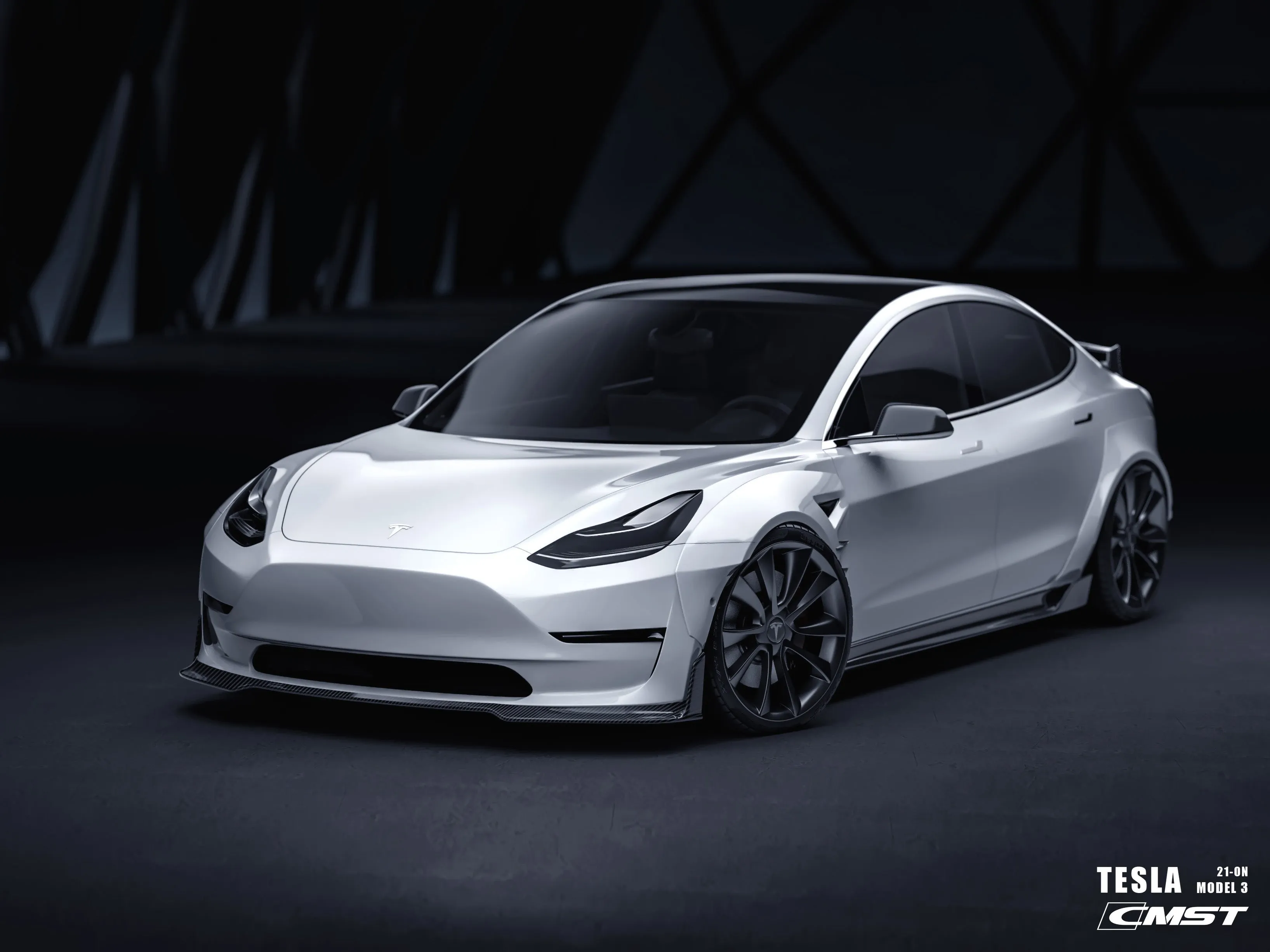 TESERY Tesla Model 3 Carbon Fiber Side Skirts Ver.4