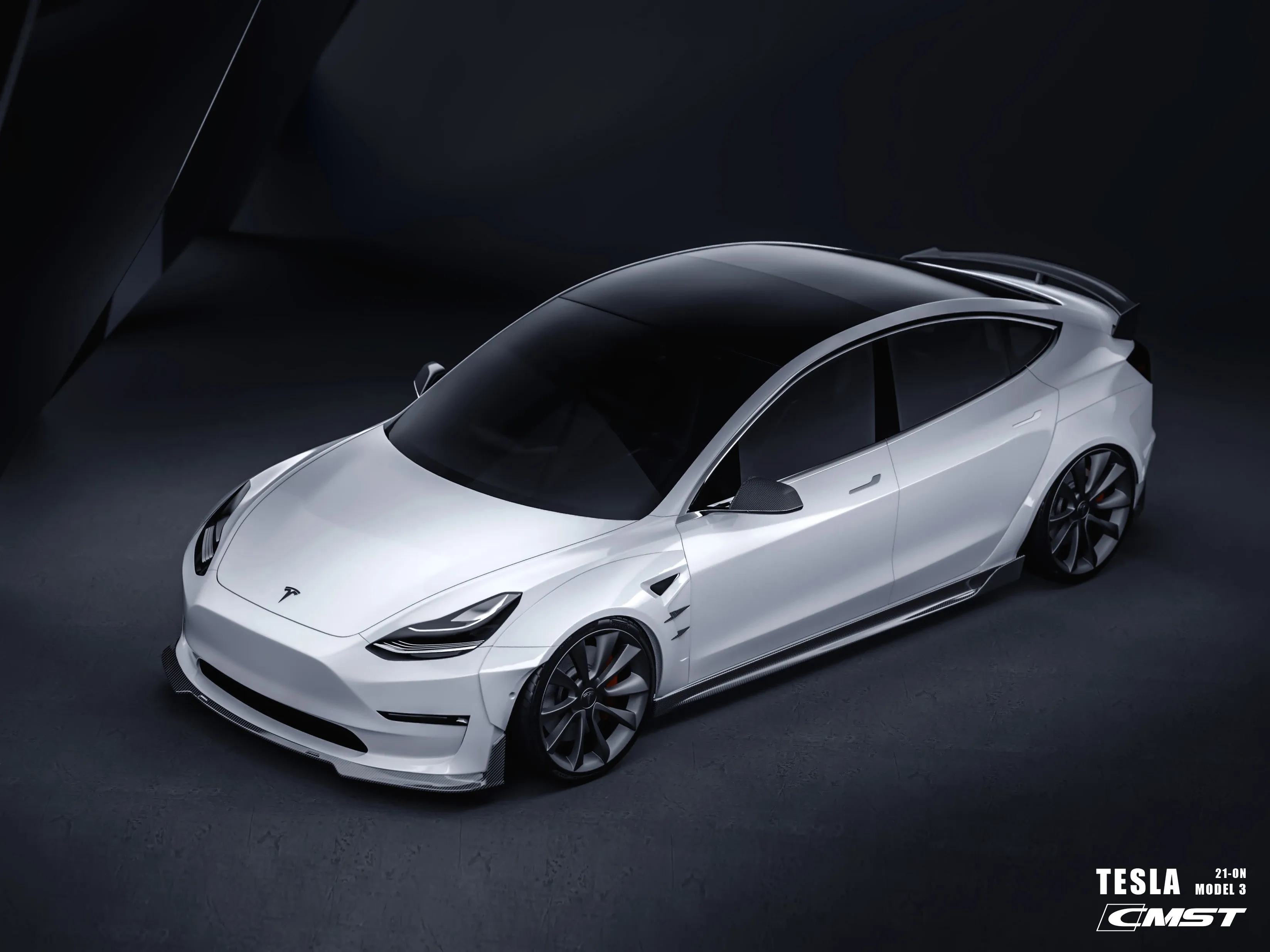 TESERY Tesla Model 3 Carbon Fiber Side Skirts Ver.4