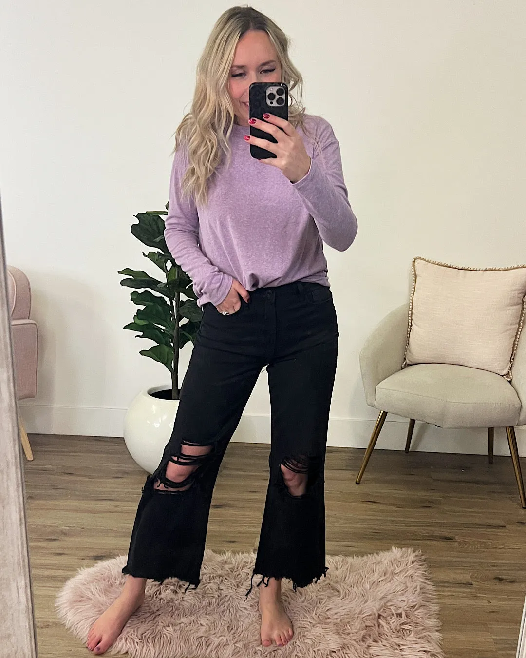 Vervet Black 90's Crop Flare Jeans