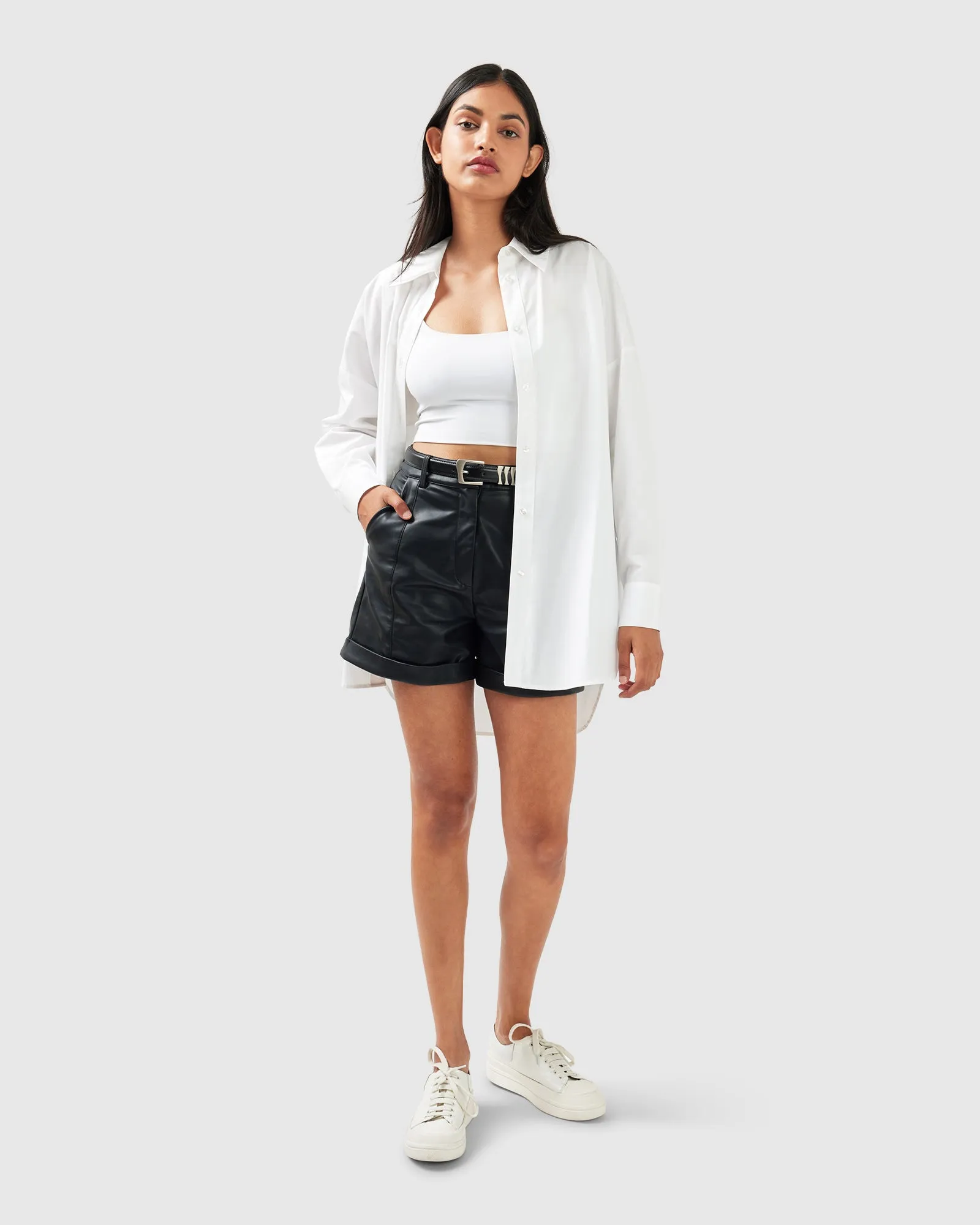 Wilder Days Vegan Leather Shorts - Black