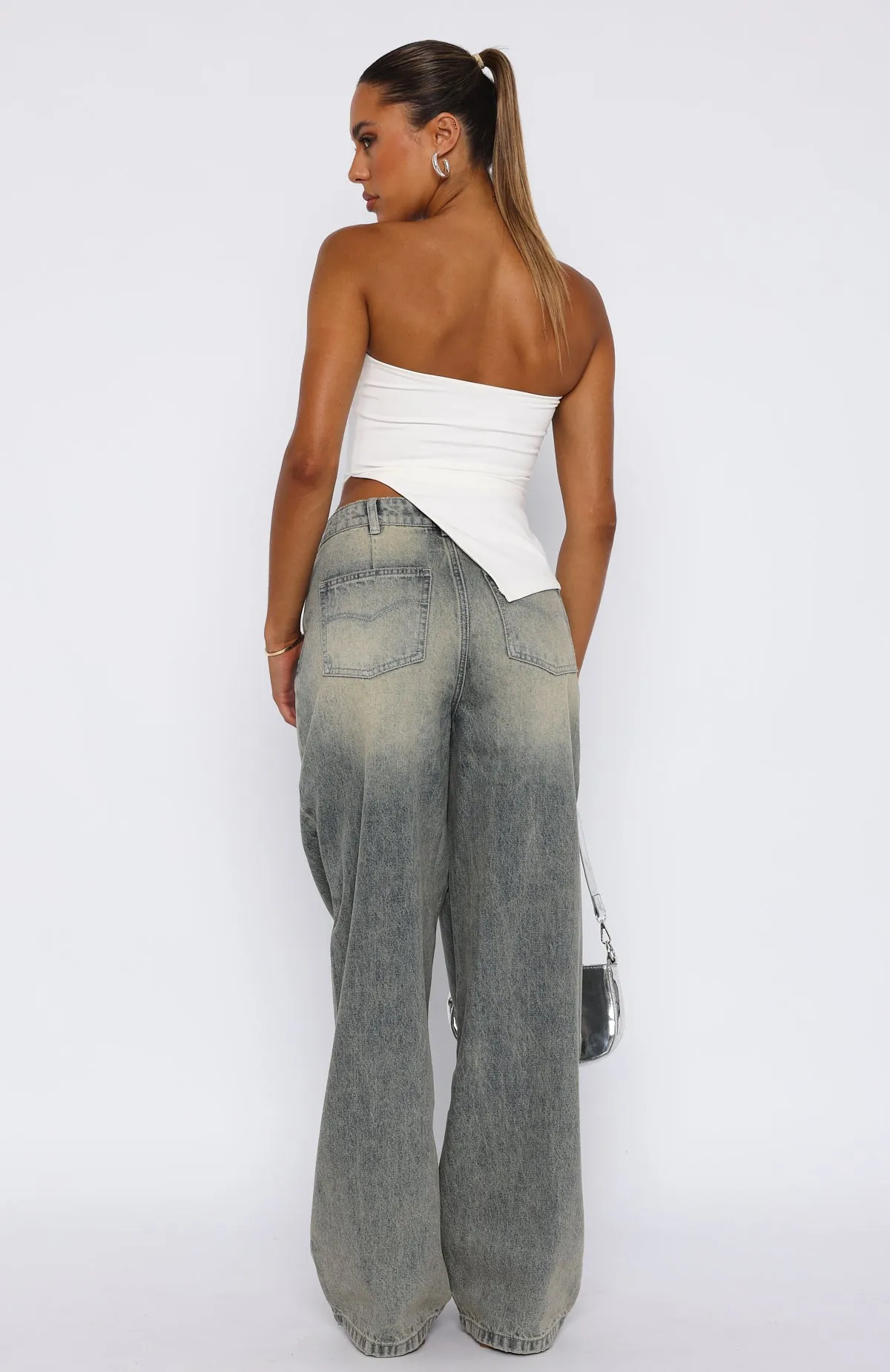 Willow Mid Rise Wide Leg Jeans Sand