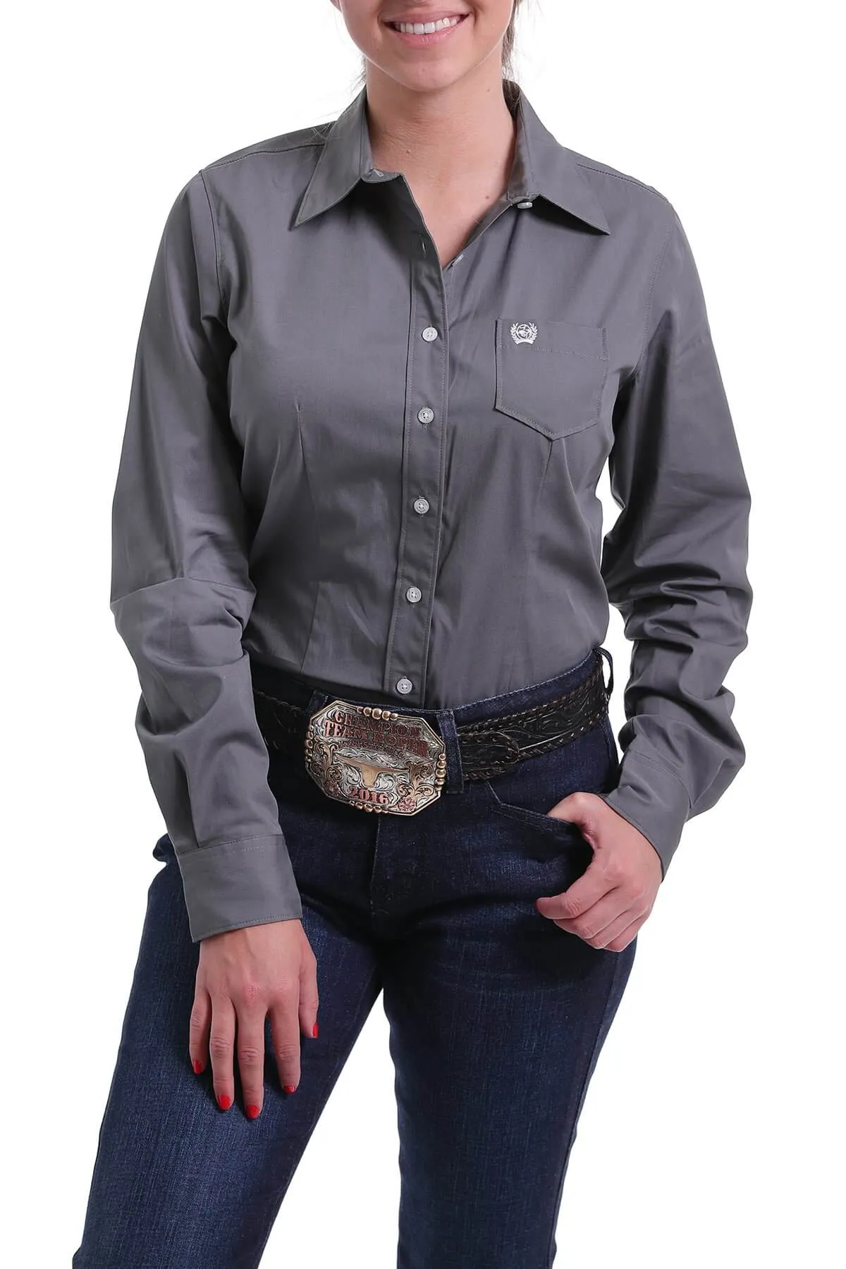 Women's Cinch Solid Grey Shirt