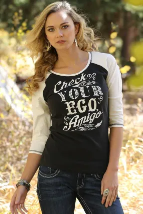 Women's Cruel Girl Check Your Ego Amigo L/S Shirt